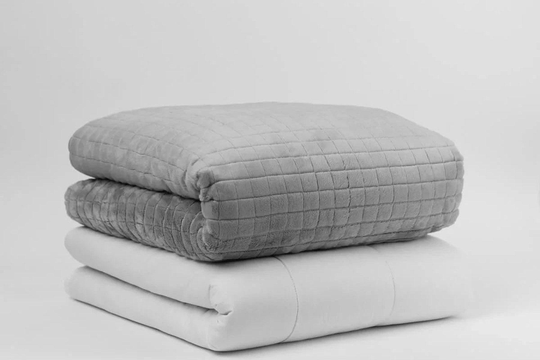 Couverture lestee Balance grise pliee, compartiments du noyau en acier inoxydable