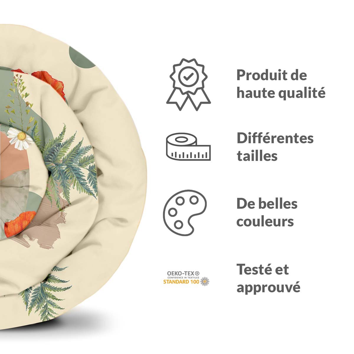 Couverture lestée Collection Floral, motif Coquelicots, vue en situation