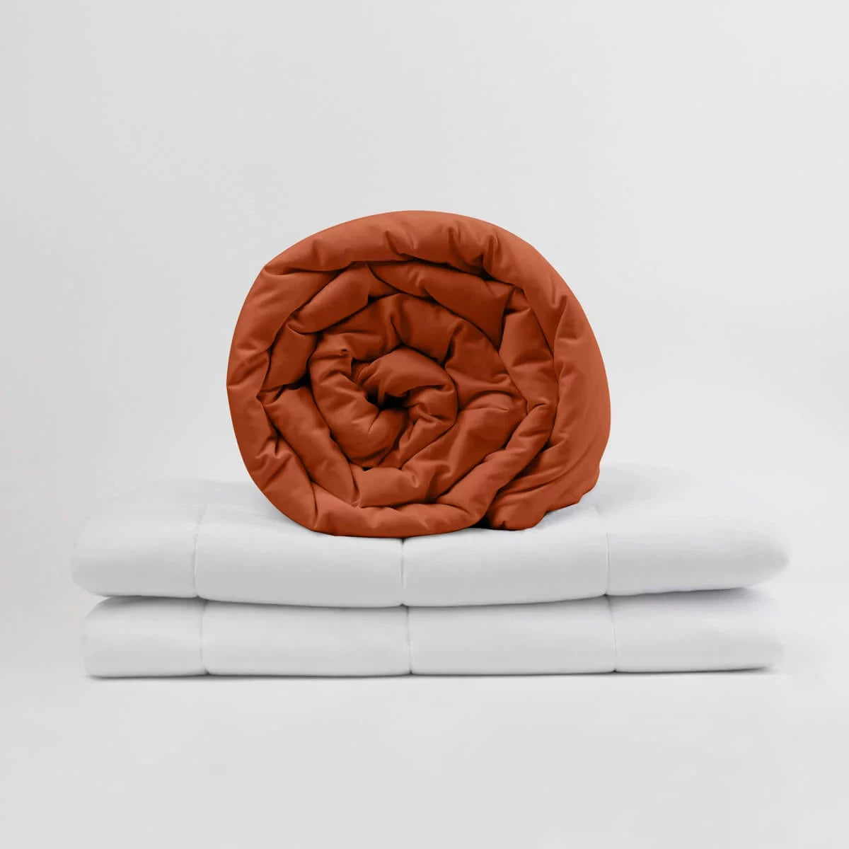 Couverture lestée Gravity Basic, housse coton coloris gingembre