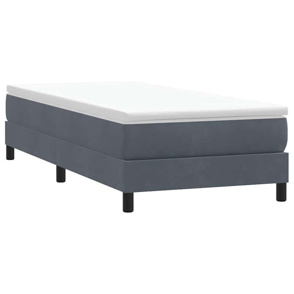 Sommier tapissier en velours gris foncé, grandes longueurs, photo produit #Couleur_Gris foncé