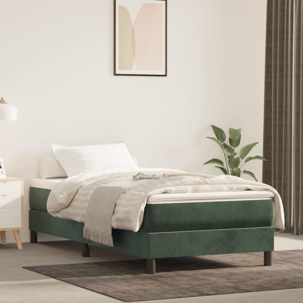 Matelas à ressorts ensachés mi-ferme 20 cm, housse vert foncé, photo produit