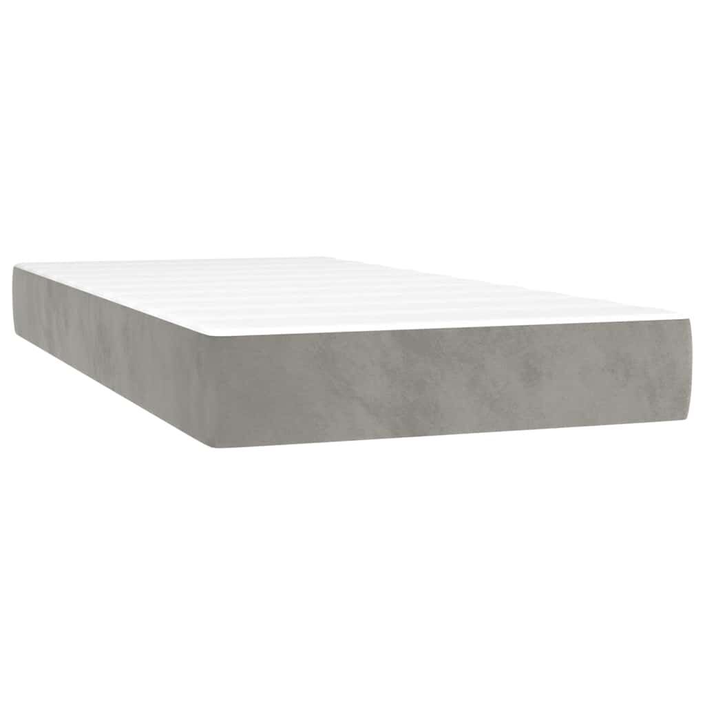 Matelas à ressorts ensachés en velours grandes longueurs, coloris blanc et gris clair, photo produit #Couleur_Blanc et gris clair