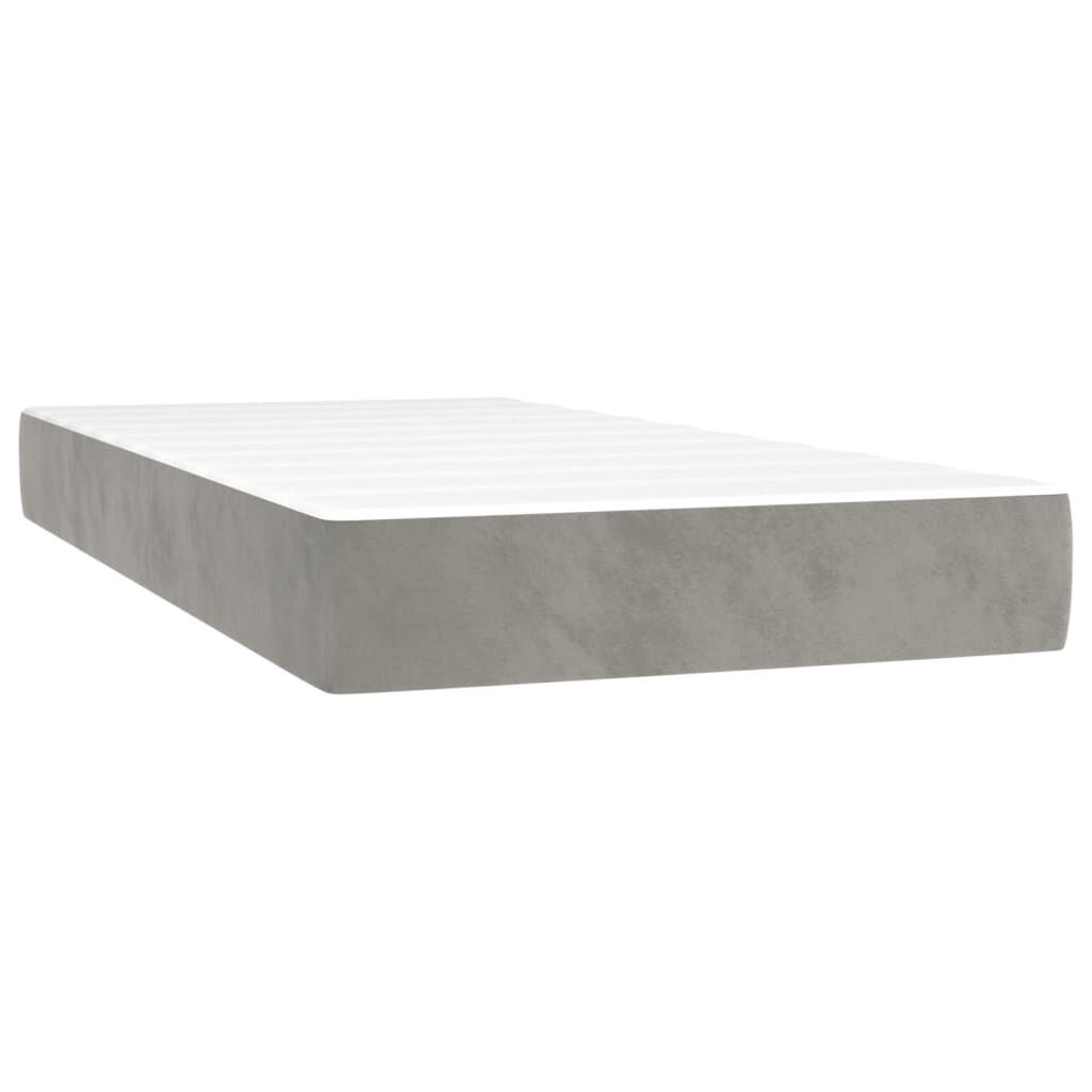 Matelas à ressorts ensachés mi-ferme 20 cm, housse gris clair, autre vue #Couleur_Gris clair