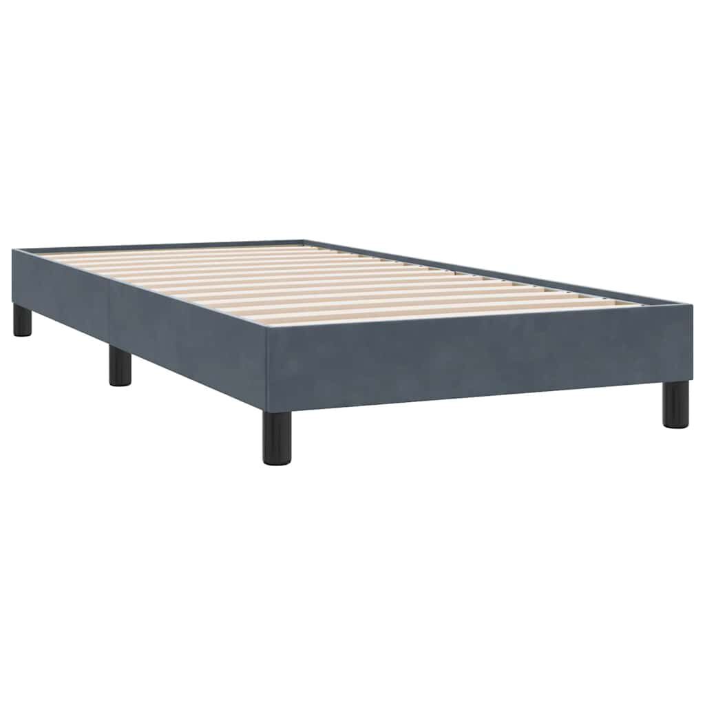 Sommier tapissier en velours gris foncé, grandes longueurs, photo produit, troisième vue
