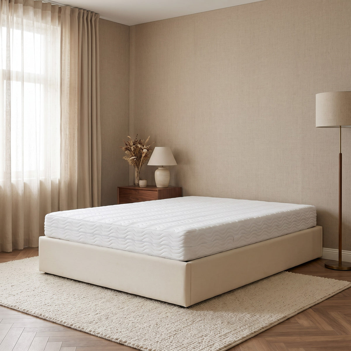 Matelas en mousse 17 cm, fermeté H2 et H3, chambre de jour