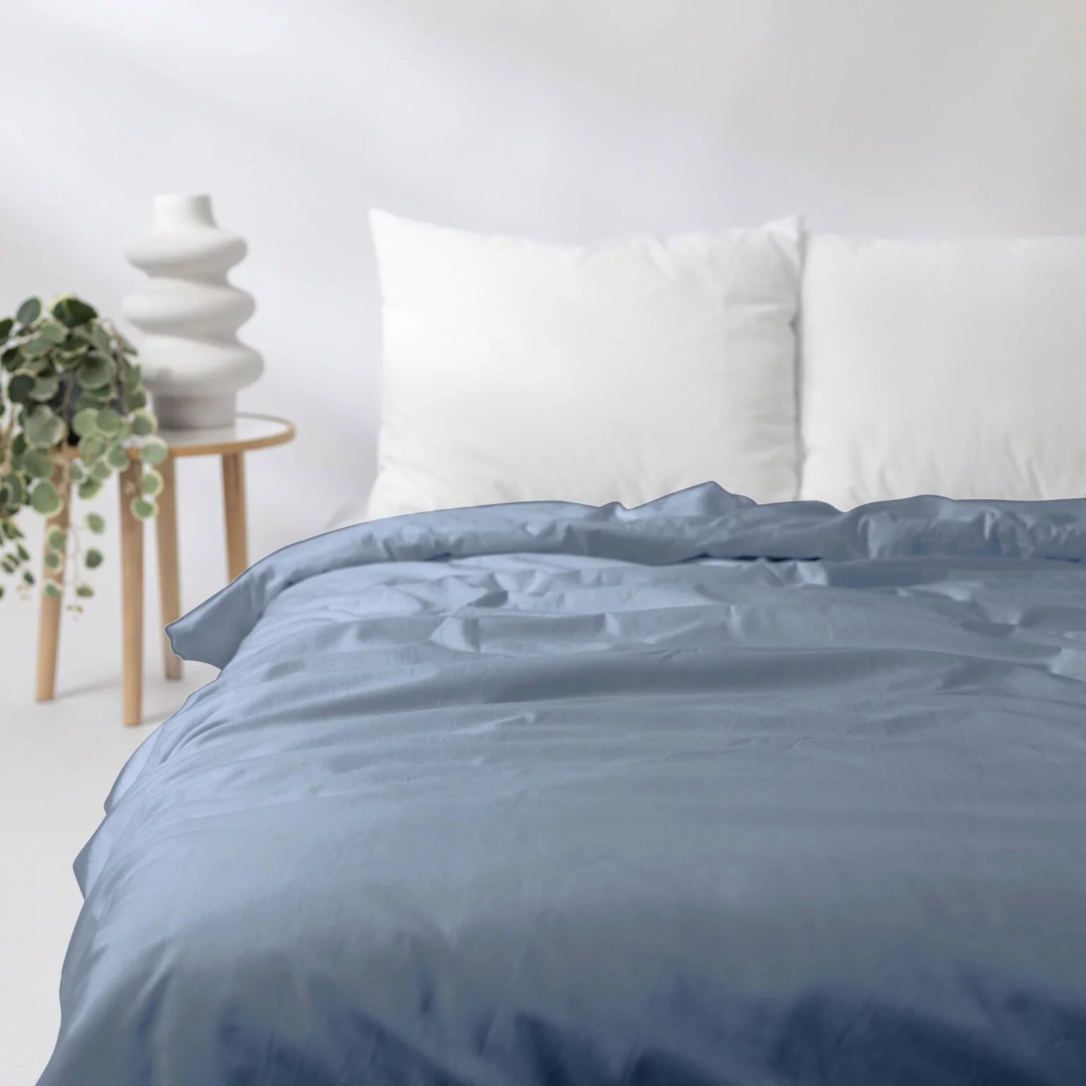Couverture lestée Gravity Basic, housse coton coloris bleu acier