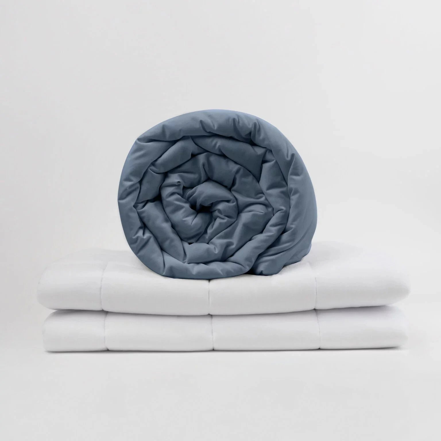 Couverture lestée Gravity Basic, housse coton coloris bleu acier #Couleur_Steel Blue (Coton)