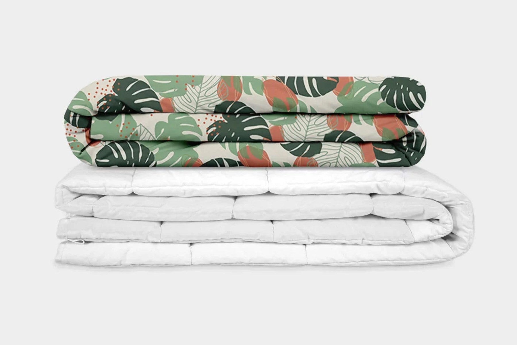 Couverture lestee sensorielle a motif feuillage