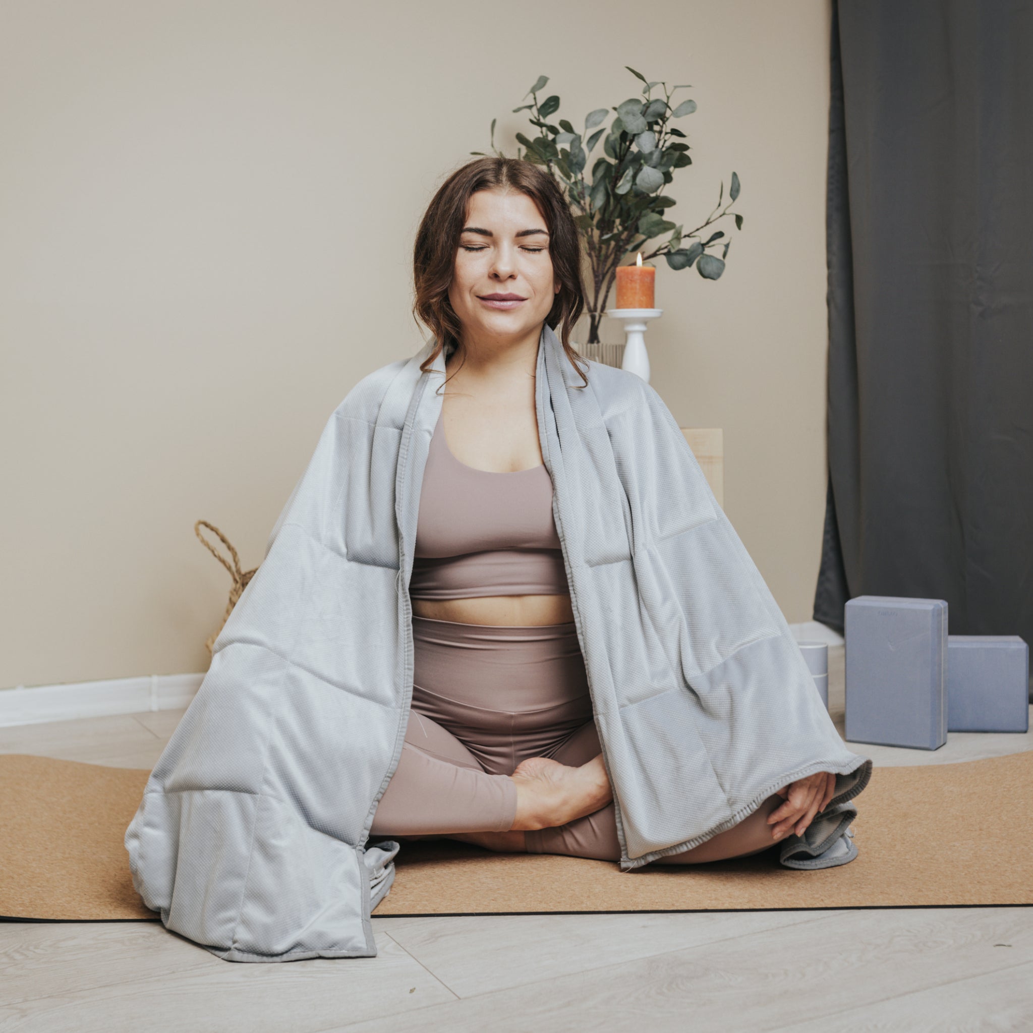 Couverture lestée yoga et méditation, détail du tissu