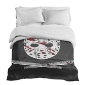 Housse à motifs pour couverture lestée, motif Masque avec des couteaux #Motif_Masque avec des couteaux