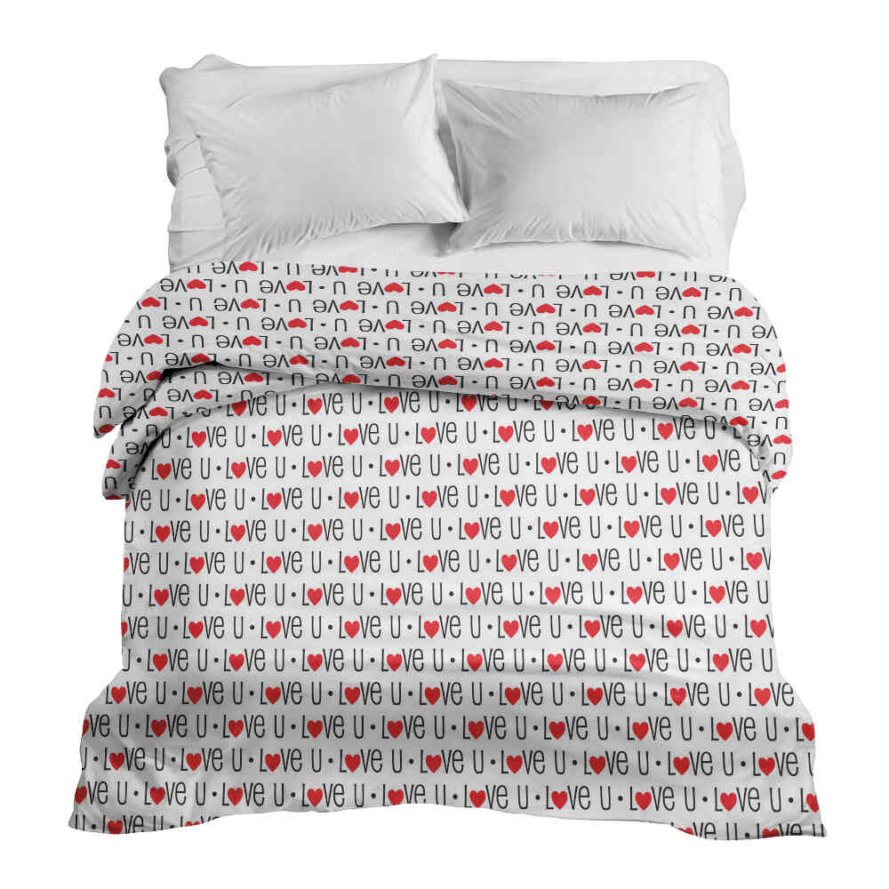 Housse à motifs pour couverture lestée, motif Je t aime 2