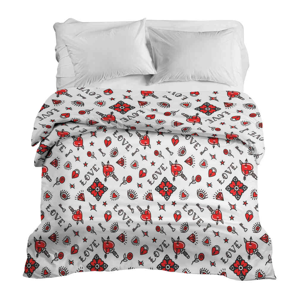 Housse à motifs pour couverture lestée, motif Cadenas d'amour