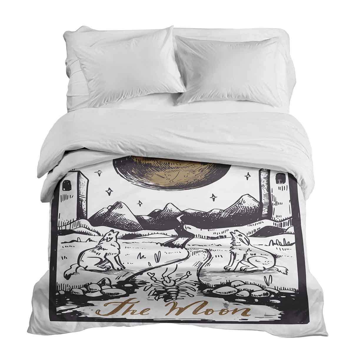 Housse à motifs pour couverture lestée, motif Loups hurlants