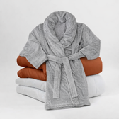 Pack Jour et Nuit Coton : couverture lestée coloris Gingembre et peignoir lesté #Couleur de la couverture_Gingembre (coton)