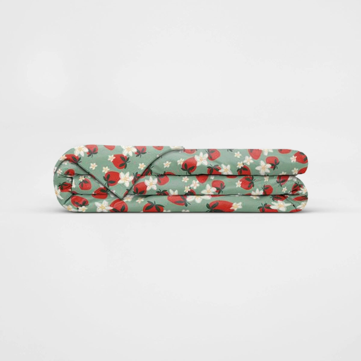 Couverture lestée Gravity® Kids, motif fraises, couverture roulée