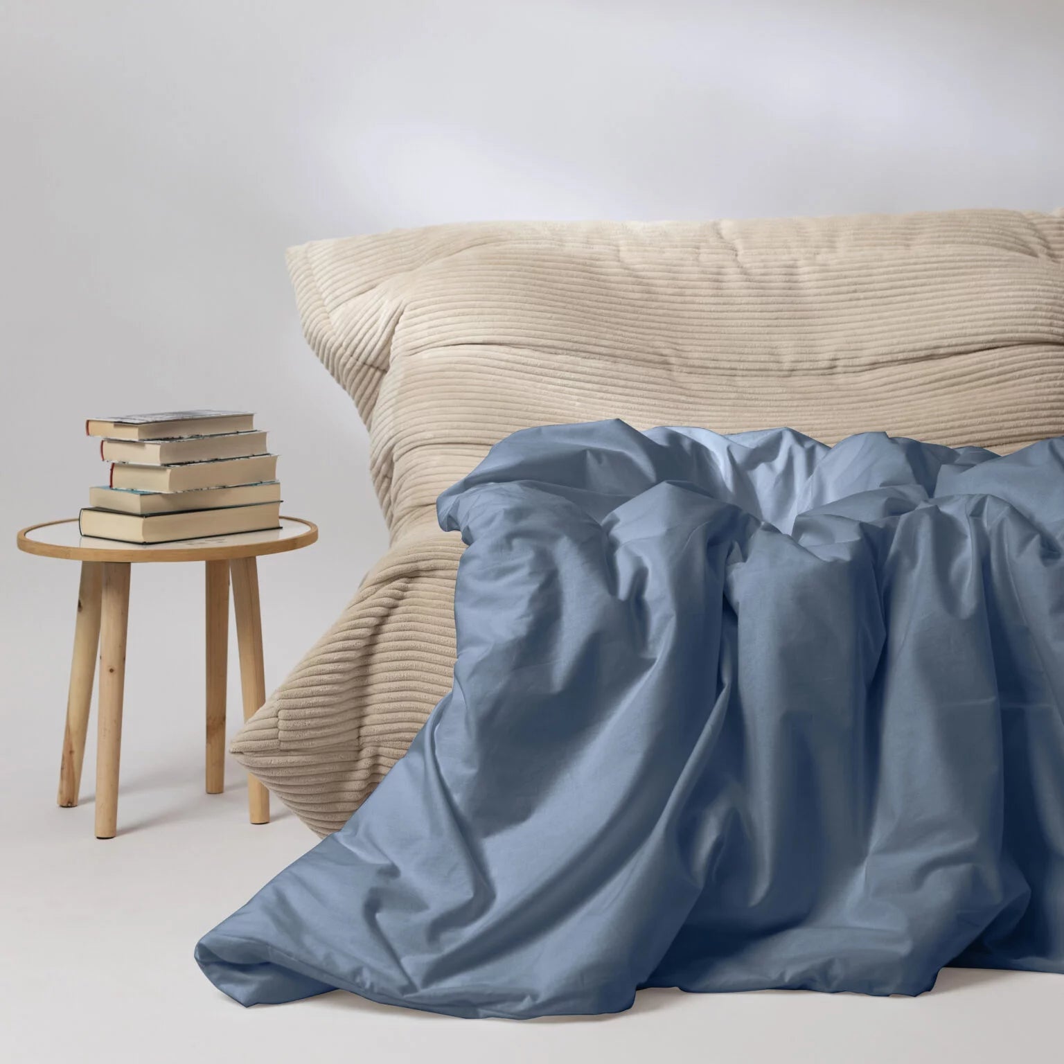Couverture lestée Gravity Basic, housse coton coloris bleu acier