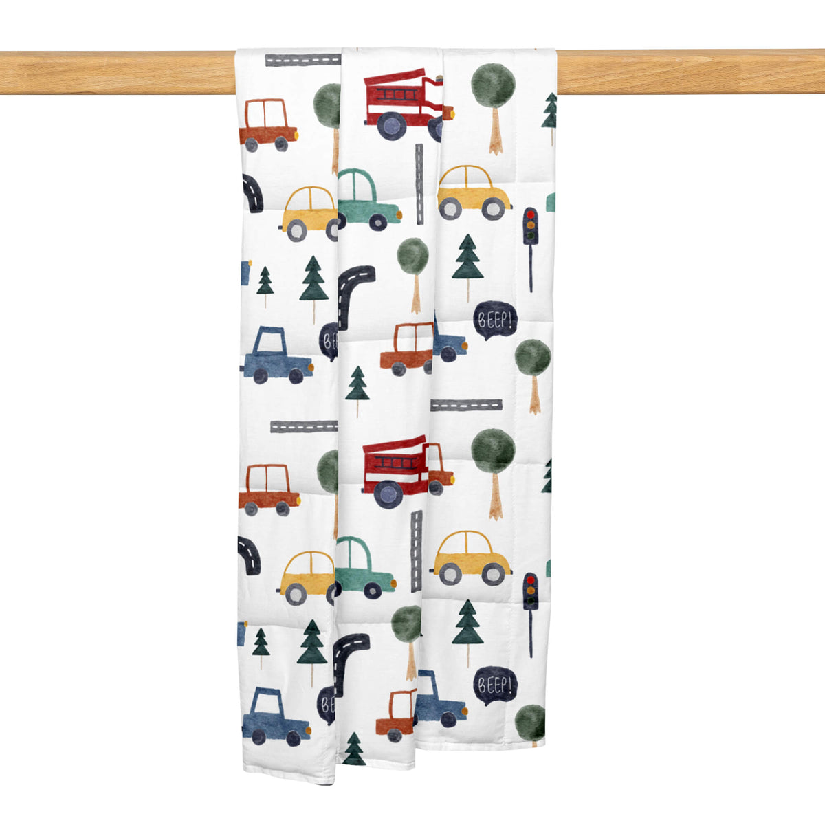 Couverture lestée Balance® Kids à motifs, coloris Véhicules, détail de l'imprimé