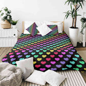 Housse à motifs pour couverture lestée, motif Fierté, sur un lit #Motif_Fierté