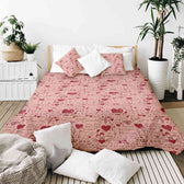 Housse à motifs pour couverture lestée, motif Lettre d amour, sur un lit #Motif_Lettre d amour
