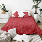 Housse à motifs pour couverture lestée, motif Aimer, sur un lit #Motif_Aimer