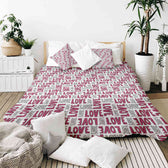 Housse à motifs pour couverture lestée, motif Mur, sur un lit #Motif_Mur
