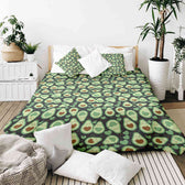 Housse à motifs pour couverture lestée, motif Avocat, sur un lit #Motif_Avocat