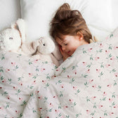 Housse à motifs pour couverture lestée enfant, imprimé Roses, pendant la sieste #Motif_Roses
