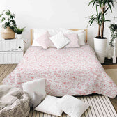 Housse à motifs pour couverture lestée, motif Cahier, sur un lit #Motif_Cahier