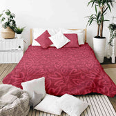 Housse à motifs pour couverture lestée, motif Cœur, sur un lit #Motif_Cœur