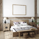 Housse à motifs pour couverture lestée, motif Chevalier, sur un lit #Motif_Chevalier