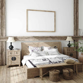Housse à motifs pour couverture lestée, motif Tour, sur un lit #Motif_Tour