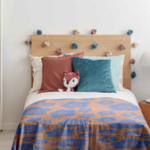Housse à motifs pour couverture lestée enfant, imprimé Champ mauve, dans une chambre d'enfant #Motif_Champ mauve