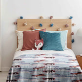 Housse à motifs pour couverture lestée enfant, imprimé Chevaux arc-en-ciel, dans une chambre d'enfant #Motif_Chevaux arc-en-ciel