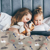 Housse à motifs pour couverture lestée enfant, imprimé Papillons de nuit, moment de lecture partagé #Motif_Papillons de nuit