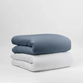 Pack Sommeil et Beauté Coton, couverture lestée coloris Bleu acier #Couleur de la couverture_Bleu acier (coton)