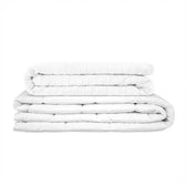Couverture lestée Balance® Blanche, housse blanche à motif quadrillé