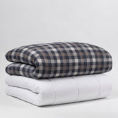 Couverture lestée Balance® Flanelle, motif Carreaux gris #Motif_Carreaux gris
