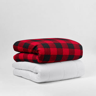 Couverture lestée Balance® Flanelle, motif Carreaux rouges #Motif_Carreaux rouges