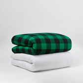 Couverture lestée Balance® Flanelle, motif Carreaux verts #Motif_Carreaux verts