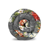 Housse à motifs pour couverture lestée, motif Oiseaux, sur un lit #Motif_Oiseaux
