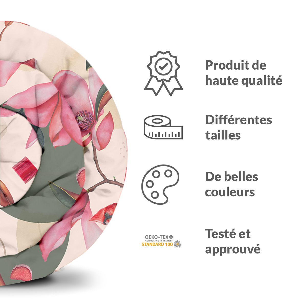 Couverture lestée Collection Floral, motif Magnolia, vue en situation