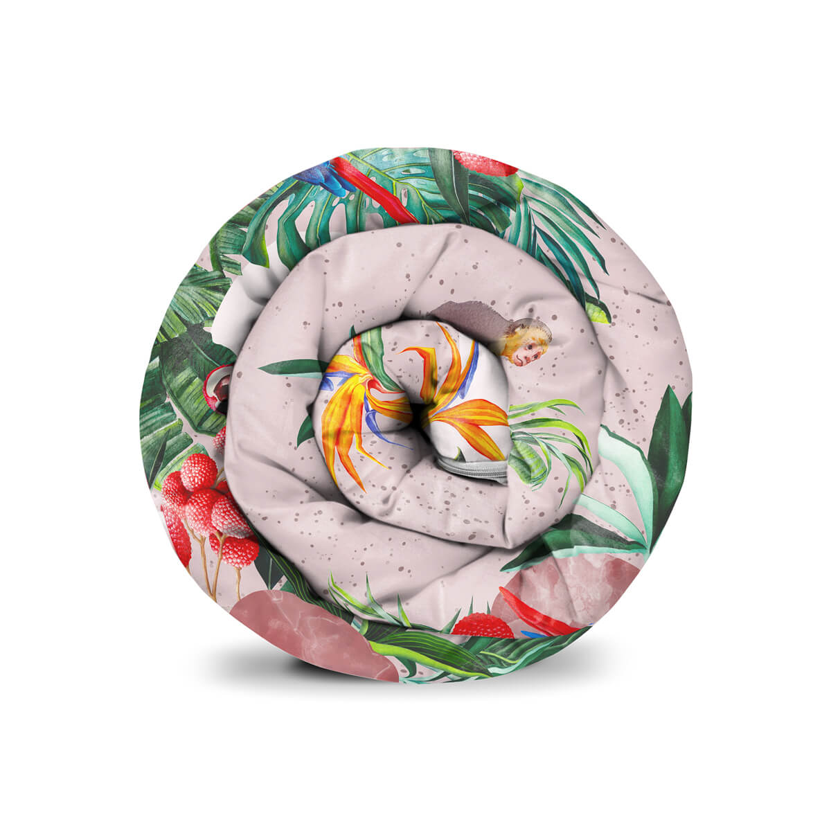 Couverture lestée Collection Floral, motif Singes, vue en situation
