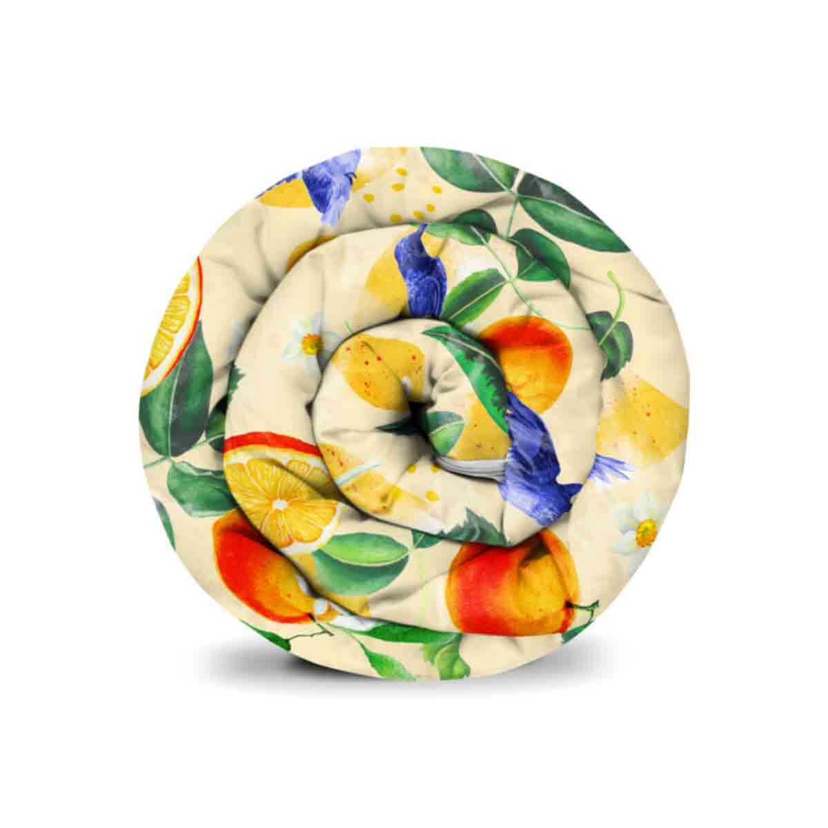 Couverture lestée Collection Floral, motif Orange, vue en situation