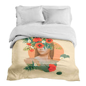 Housse à motifs pour couverture lestée, motif Coquelicots #Motif_Coquelicots
