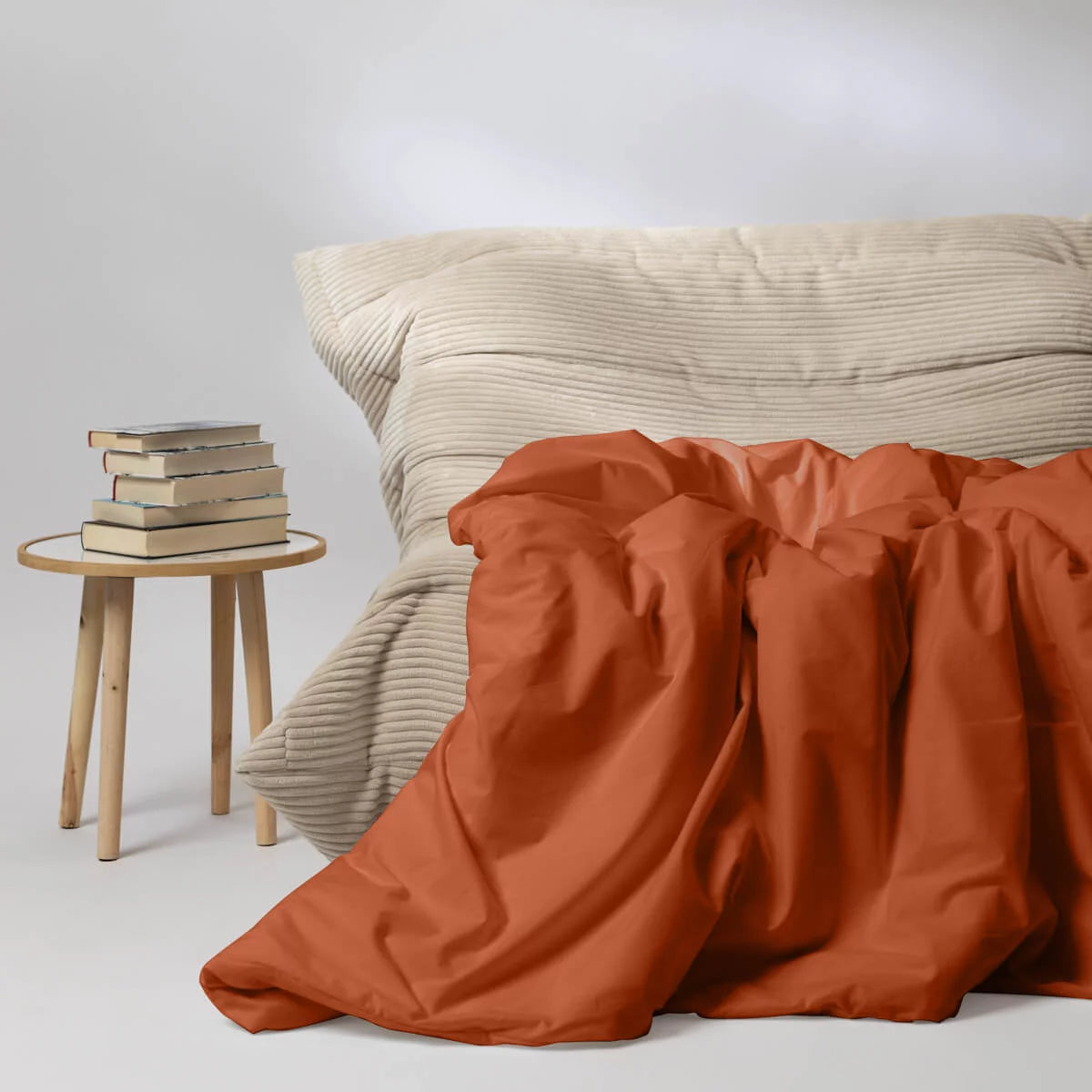 Couverture lestée Gravity Basic, housse coton coloris gingembre