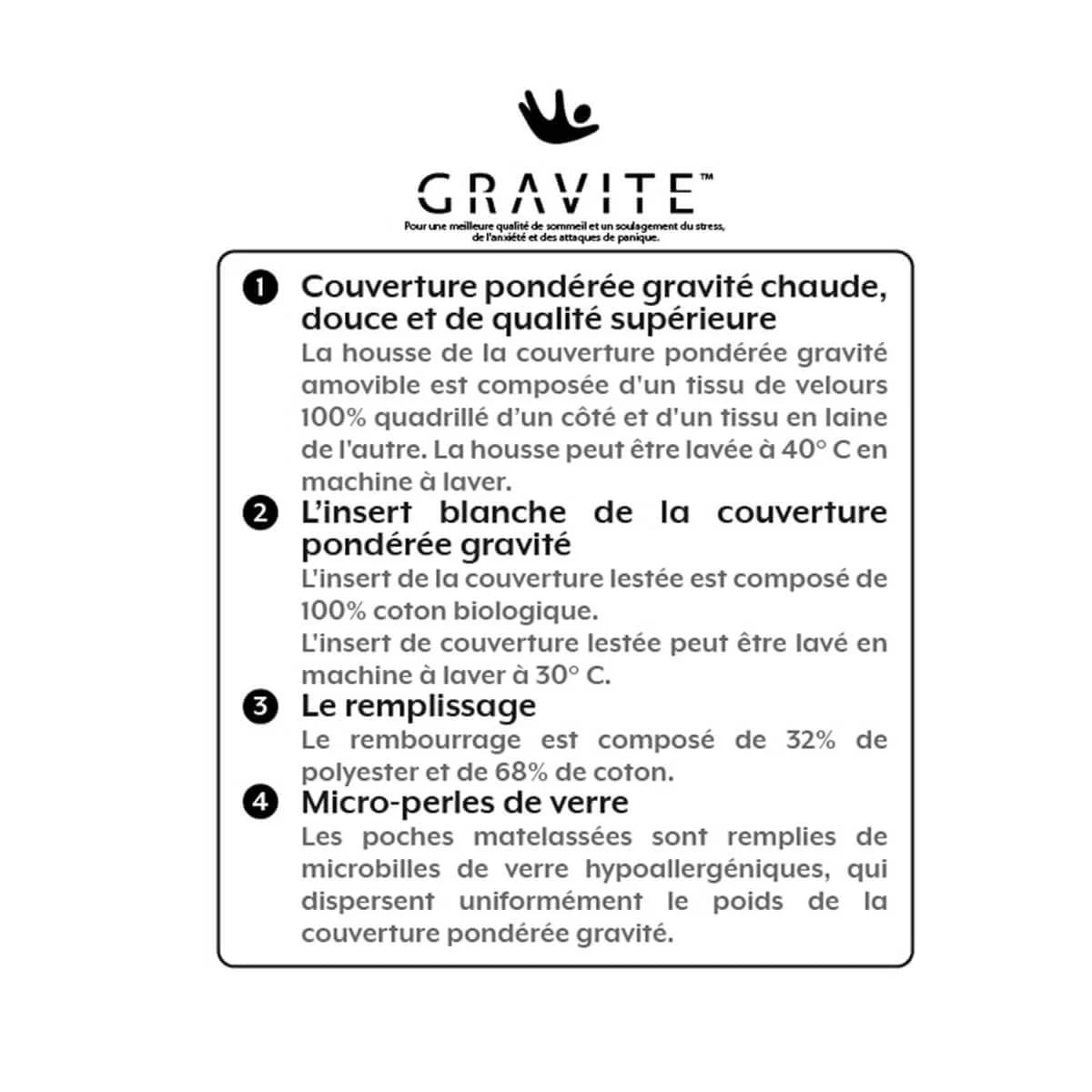 Couverture lestée Gravité