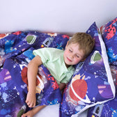 Couverture lestée Gravity® Kids à motifs, coloris Chats de l'espace, vue 4 #Couleur_Chats de l'espace (coton)