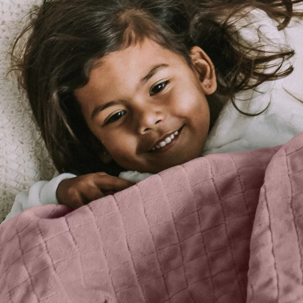 Couverture lestée rose pour enfant TDAH