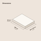 Matelas 7 zones à ressorts ensachés 20 cm, housse lavable, schéma des dimensions