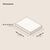 Matelas à ressorts Bonnell, fermeté moyenne, schéma des dimensions